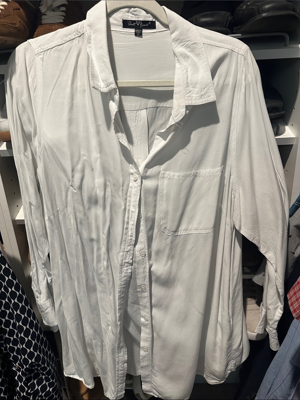 White Button-Up Men's Shirt
